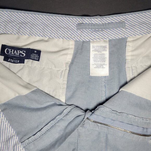 Chaps Mens Light Blue 4 Pocket Chino Style Stretch Shorts Size 36 - Picture 4 of 12